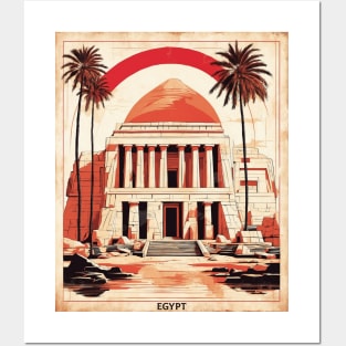 Abydos Temple Egypt Vintage Poster Tourism Posters and Art